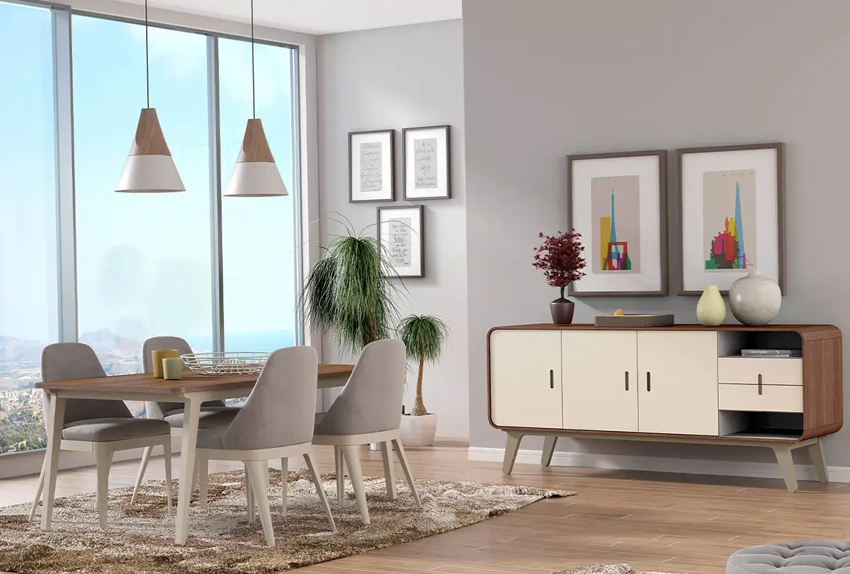 Sejour Scandinave Naturel Forme Corbe Arcus