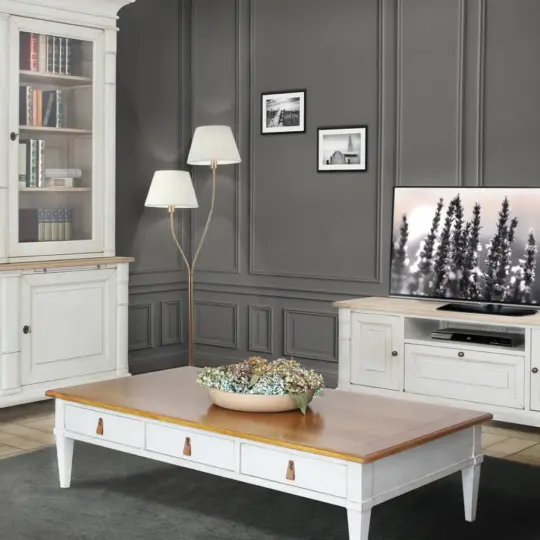 Table Basse Classique Chic Blanche Vanessa Directoire