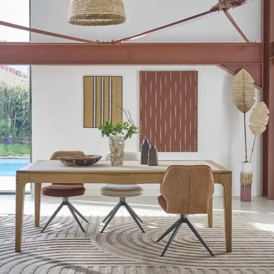 Table Campagne Chic Artcopi Chene Ceramique Jazz