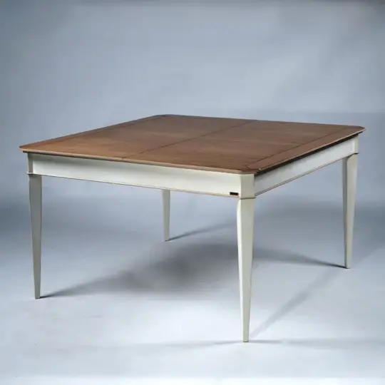 Table Carree Classique Chic Laque Blanche Elegant