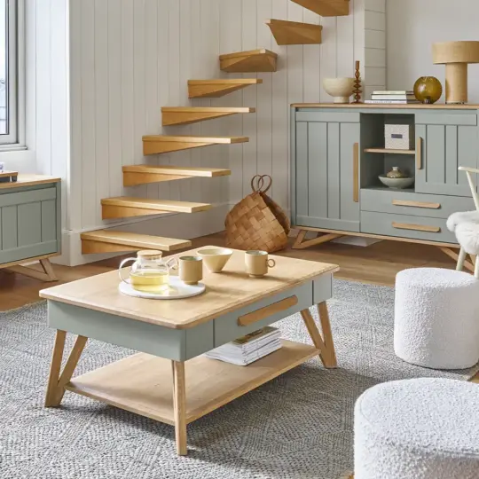 Table Salon Campagne Chic Bois Alva