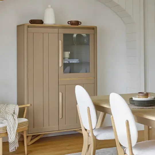 Vitrine Campagne Chic Bois Taupe Alva