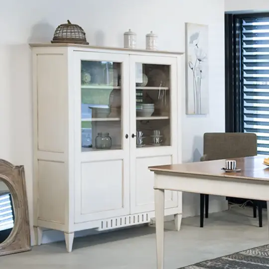 Vitrine Classique Chic Laque Blanche Elegant