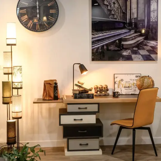 Bureau Ecritoire Tiroirs Plateau Coulissant Domino 980