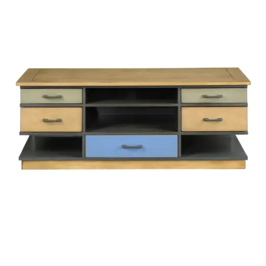 Meuble Tv Naturel Couleurs Niches Tiroirs Domino 370
