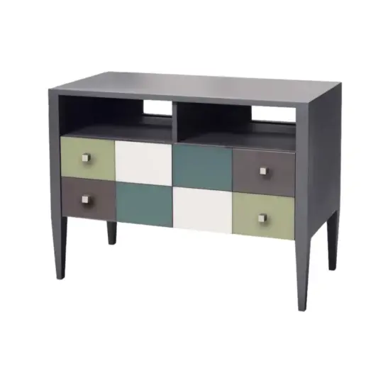 Petit Meuble Tv Moderne Boutons Multicolore 758