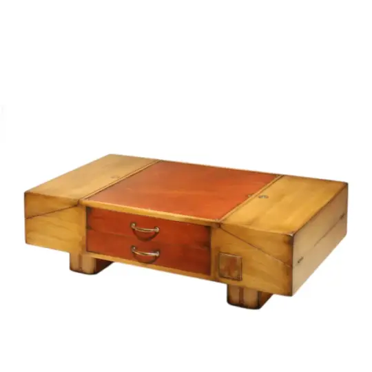 Table Basse Tiroirs Rangements Rouge Bois Vol De Nuit 264